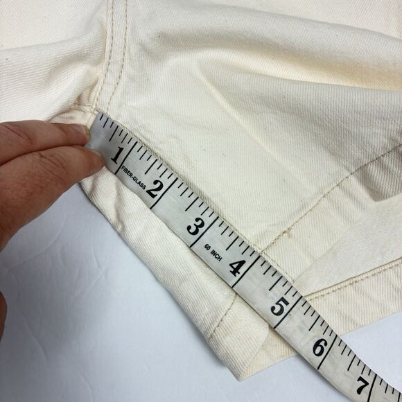Madewell The '90s Mid-Length Jean Short in Sz 27 Vintage Canvas Ivory NWT - Picture 7 of 7